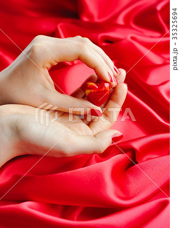 Decorative Heart in women's hands 35325694