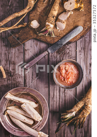 Horseradish sauce cooking above Horseradish sauce cooking above 35327572