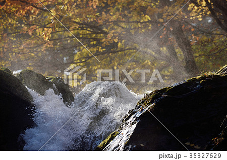上大滝の落ち口(北海道・森町) 上大滝の落ち口(北海道・森町) 35327629