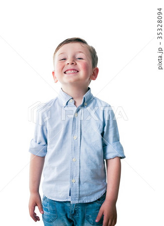 Funny little boy portrait 35328094