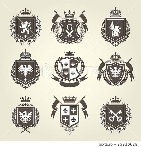Royal blazons and coat of arms - knight heraldic 35330628