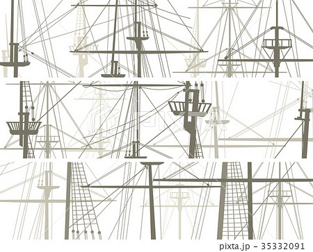 Horizontal banners of ship's masts and sailyards. Horizontal banners of ship's masts and sailyards. 35332091
