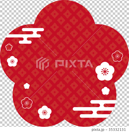 和素材 梅 赤 35332131