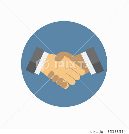 Shake Hand Flat Icon Vector Illustration のイラスト素材