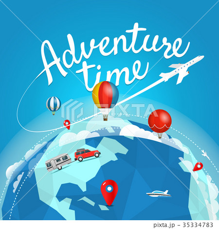 Adventure time vector illustration. Travel concept Adventure time vector illustration. Travel concept 35334783