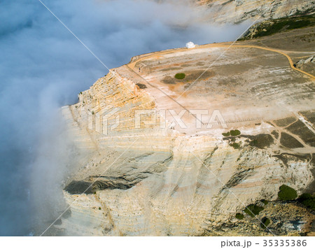 Aerial View High Fog on  Precipice Temple Church 35335386