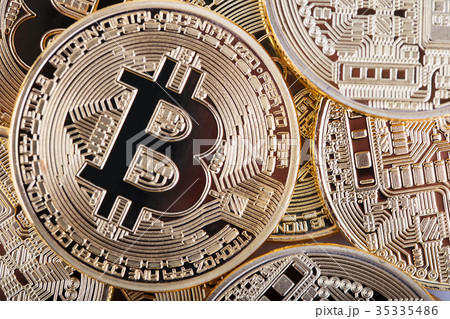 Business background from virtual bitcoin currency 35335486