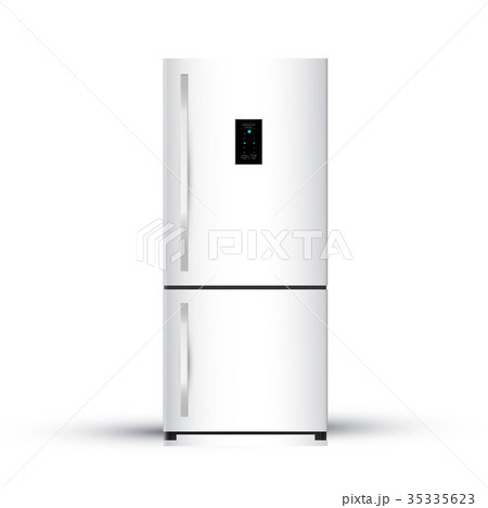 illustration of modern realistic frige on white illustration of modern realistic frige on white 35335623