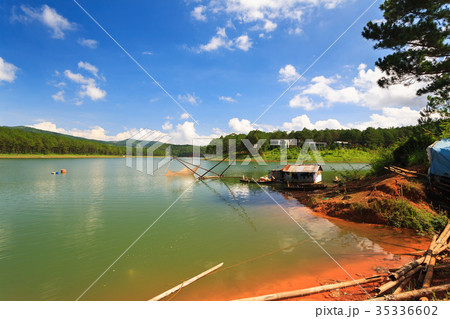 Fishing net in Tuyen Lam lake in Dalat, Lam Dong 35336602