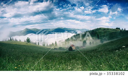 Foggy morning landscape 35338102