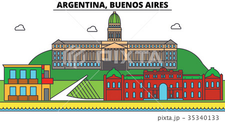 Argentina, Buenos Aires outline city skyline 35340133