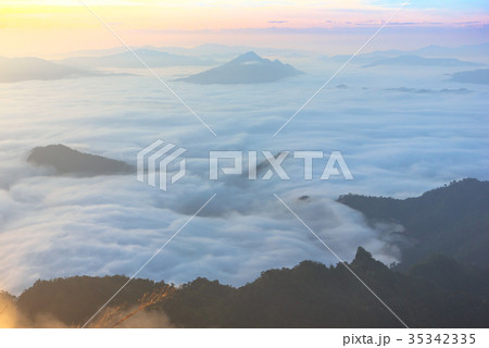 The Mist in the morning from viewpoint in Thailand 35342335