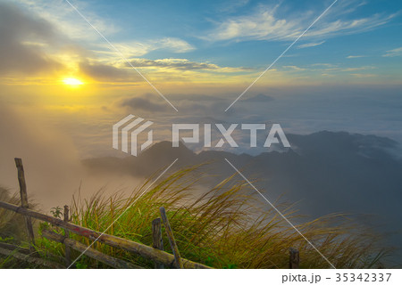 The Mist in the morning from viewpoint in Thailand 35342337