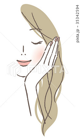 目を閉じる女性 35342594