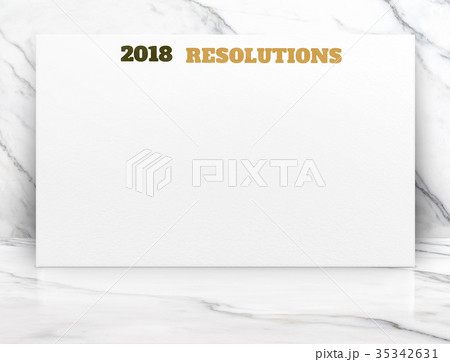 2018 new year resolutions on white paper poster 35342631