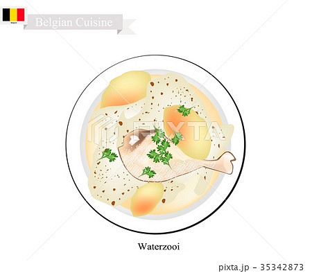 Waterzooi or Belgian Creamy Soup with Chicken 35342873