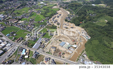 空撮 2017年8月29日撮影 九州北部豪雨後の朝倉市・筑後川空撮 2017年8月29日撮影 九州北 35343038