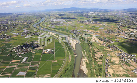 空撮 2017年9月2日撮影 九州北部豪雨後の朝倉市・筑後川 35343158
