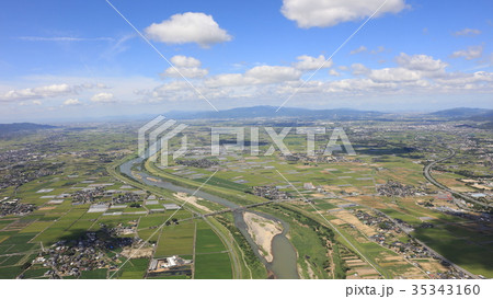 空撮 2017年9月2日撮影 九州北部豪雨後の朝倉市・筑後川 35343160