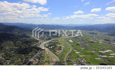 空撮 2017年9月2日撮影 九州北部豪雨後の朝倉市・筑後川 35343165
