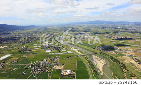 空撮 2017年9月2日撮影 九州北部豪雨後の朝倉市・筑後川 35343166