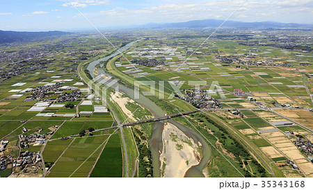 空撮 2017年9月2日撮影 九州北部豪雨後の朝倉市・筑後川 35343168