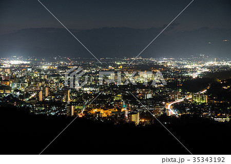 盛岡市 夜景 岩手県 の写真素材