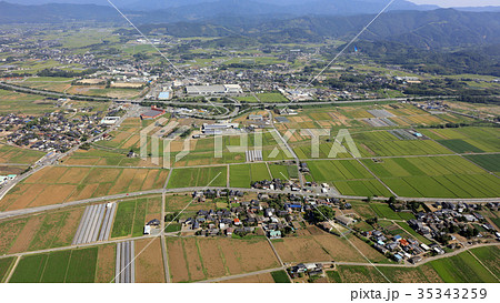 空撮 2017年9月9日撮影 九州北部豪雨後の朝倉市　杷木・志波・山田 35343259