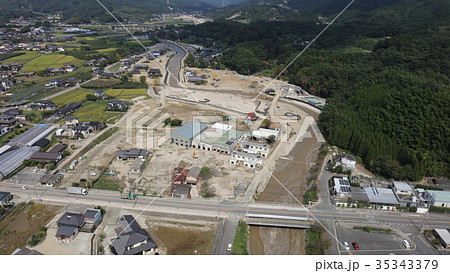 空撮 2017年9月25日撮影 九州北部豪雨後の朝倉市・赤谷川・松末 35343379