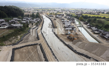 空撮 2017年9月25日撮影 九州北部豪雨後の朝倉市・赤谷川・松末 35343383
