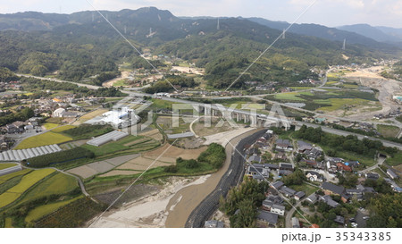 空撮 2017年9月25日撮影 九州北部豪雨後の朝倉市・赤谷川・松末 空撮 2017年9月25日撮影 九州北部豪雨後の朝倉市・赤谷川・松末 35343385