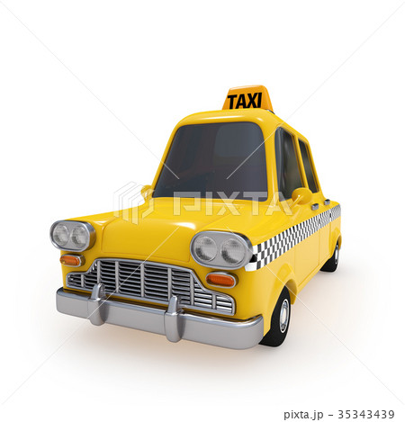 かわいい黄色のヴィンテージタクシー 35343439