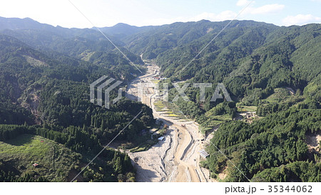 空撮 2017年9月29日撮影 九州北部豪雨後の朝倉市・赤谷川・松末地区 35344062