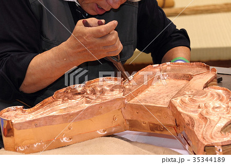 銅版の鬼瓦の制作 35344189