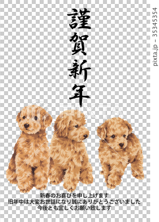 Dog new year's card Dog new year's card 35345354