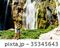 Couple near the Waterfall in Croatia 35345643