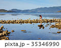 A lady collecting shellfish at a lagoon, Nha Trang 35346990