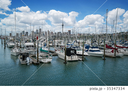 Yacht at Harbour in Auckland, New Zealand Yacht at Harbour in Auckland, New Zealand 35347334