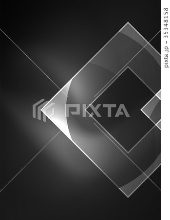 Glowing squares in the dark, digital abstract 35348158