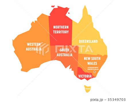 Simplified Map Of Australia Divided Into Statesのイラスト素材