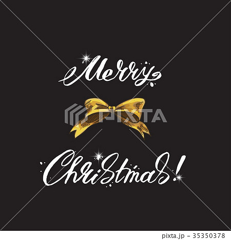 Merry Christmas lettering on a black background. Merry Christmas lettering on a black background. 35350378