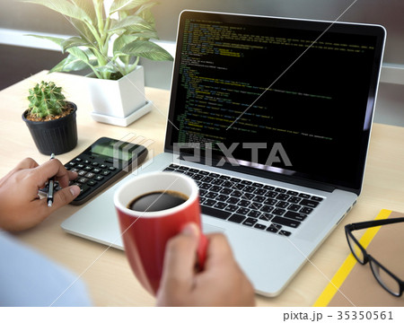 Developer Team Working Laptop Computer 35350561