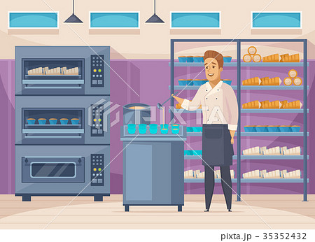 Confectionery Factory Cartoon Composition Confectionery Factory Cartoon Composition 35352432