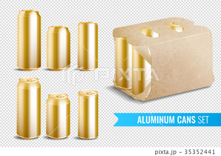 Aluminum Cans Transparent Icon Set 35352441
