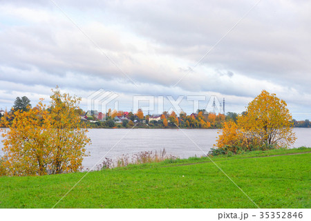 Coast of river at autumn. Coast of river at autumn. 35352846
