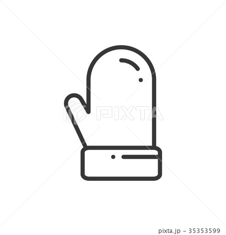 Christmas mitten glove thin line icon. New Year Christmas mitten glove thin line icon. New Year 35353599