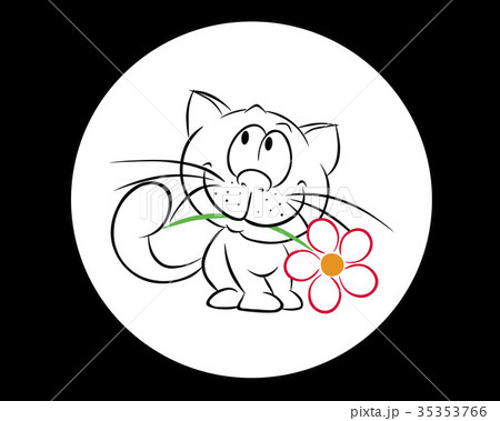 kitty with a red flower kitty with a red flower 35353766