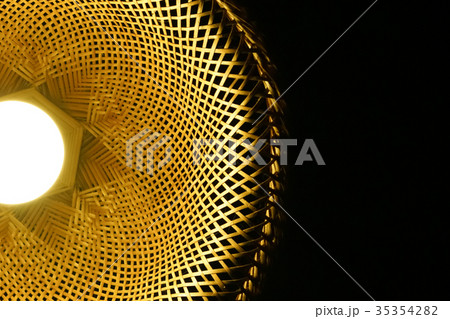 The handmade Woven wood lamp.  35354282