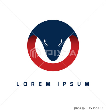 viper venom snake head logo logotype circle round 35355133