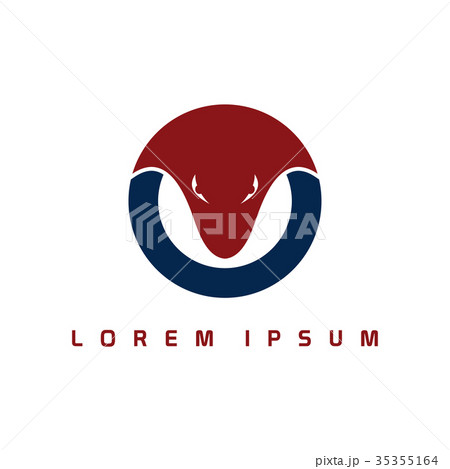 viper venom snake head logo logotype circle round 35355164